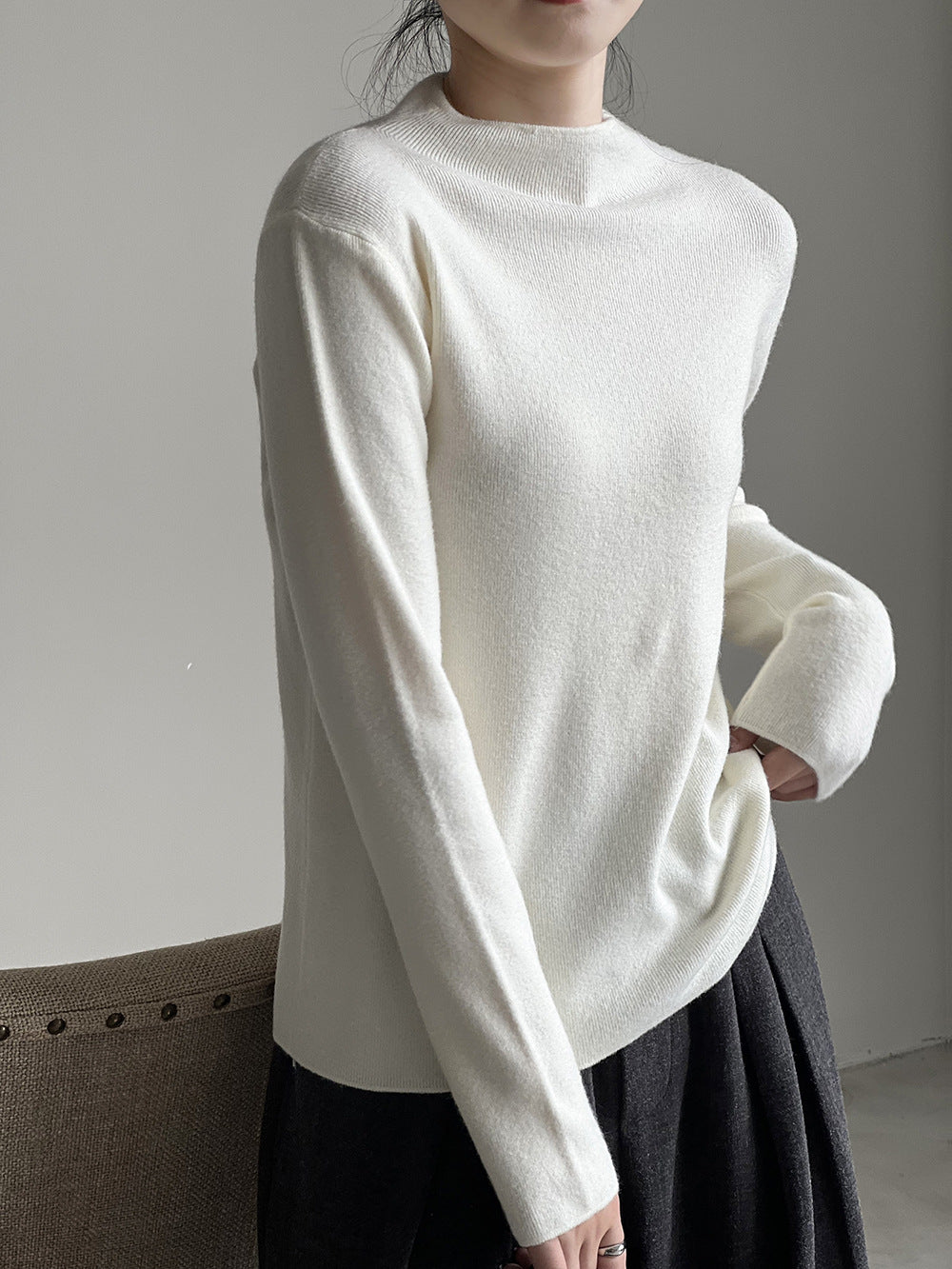 Drune Halbturtleneck gebürsteter Soft-Touch-Pullover
