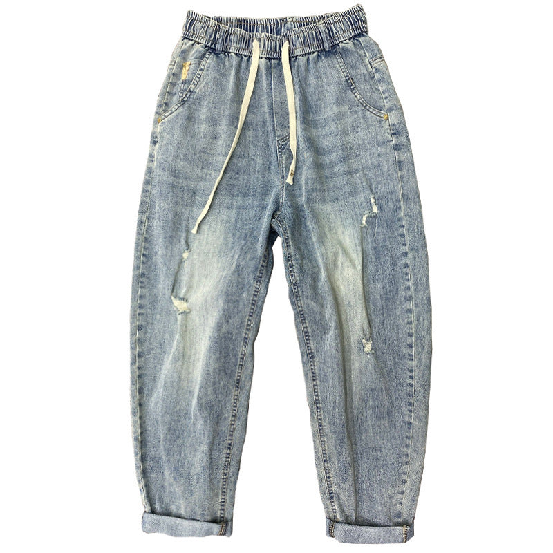 Herren lockere Jeanshose mit Distressed-Optik Drune