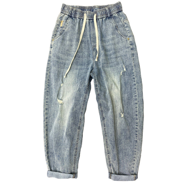 Herren lockere Jeanshose mit Distressed-Optik Drune