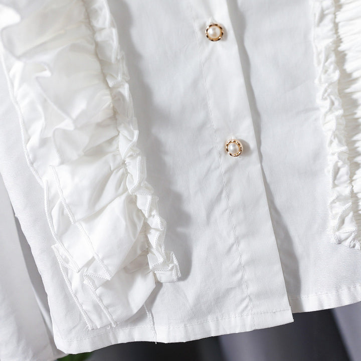 Mädchen Bluse mit Rüschendetails und eleganten Puffärmeln Drune