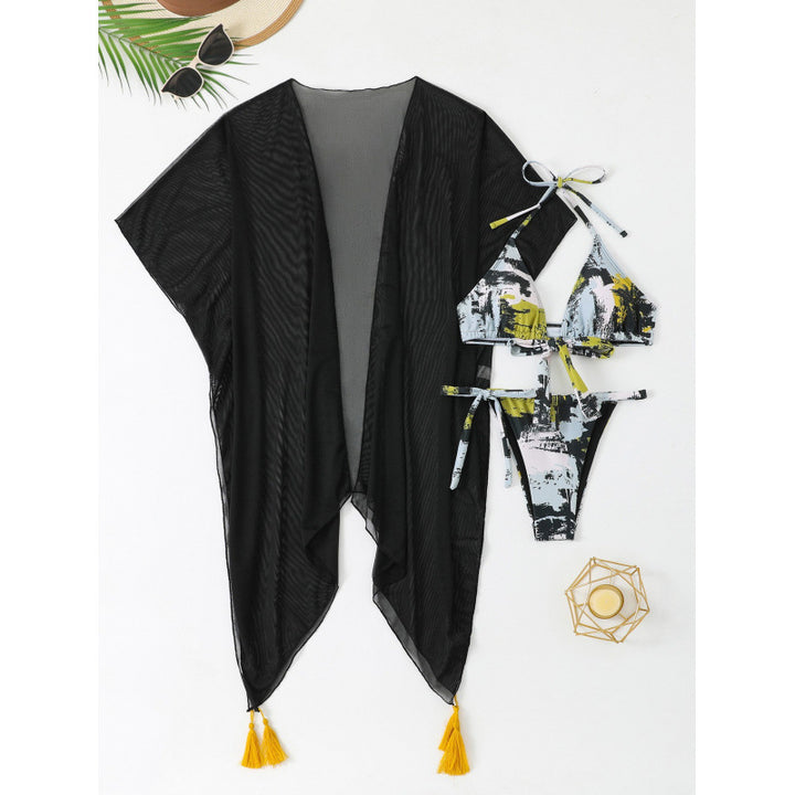 Damen Bikiniset mit luftiger Kimono-Überbluse Drune