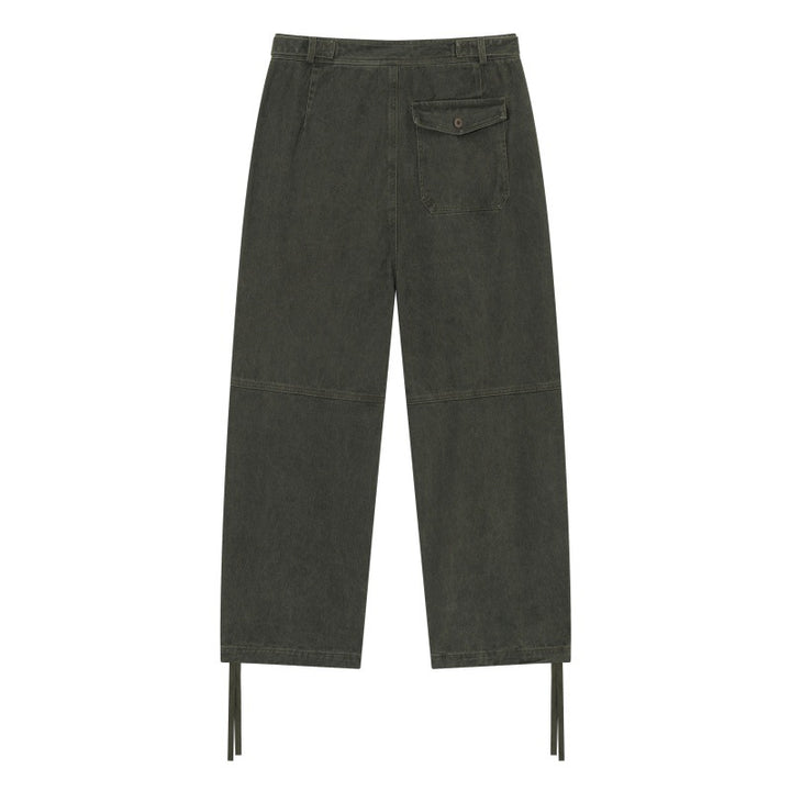 Damen High‑Waist Utility-Cargo-Hose mit geradem Bein, aufgesetzten Taschen und verstellbaren Saumbändern Drune