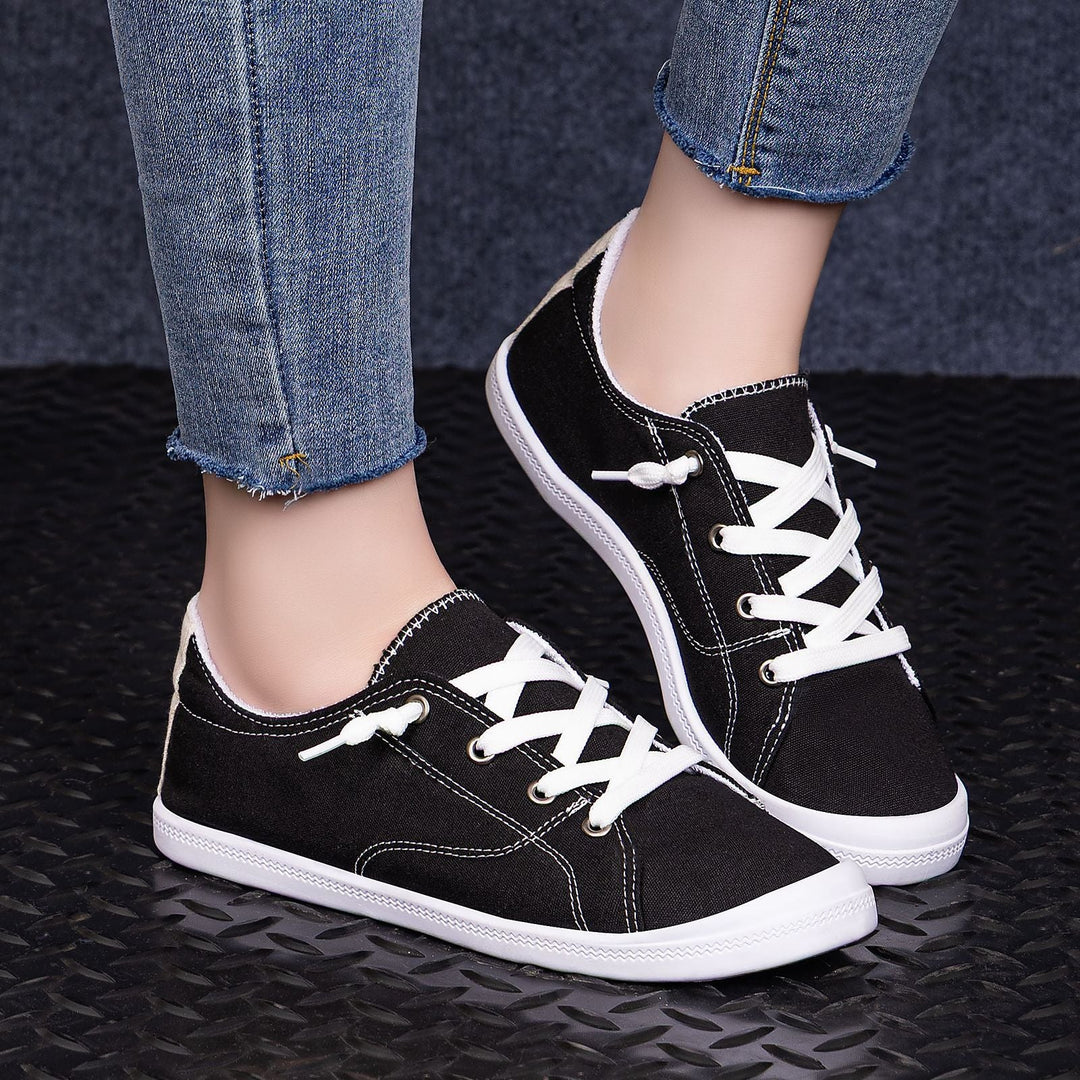 Damen Bequeme Canvas Sneakers mit atmungsaktiver Innensohle Drune