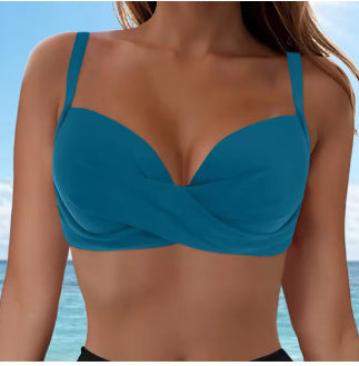 Damen Elegantes Bikinioberteil mit Wickeldesign Drune