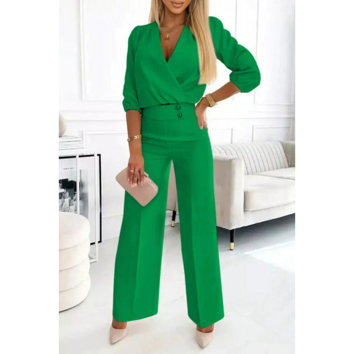 Damen elegantes Jumpsuit mit weiten Beinen Drune
