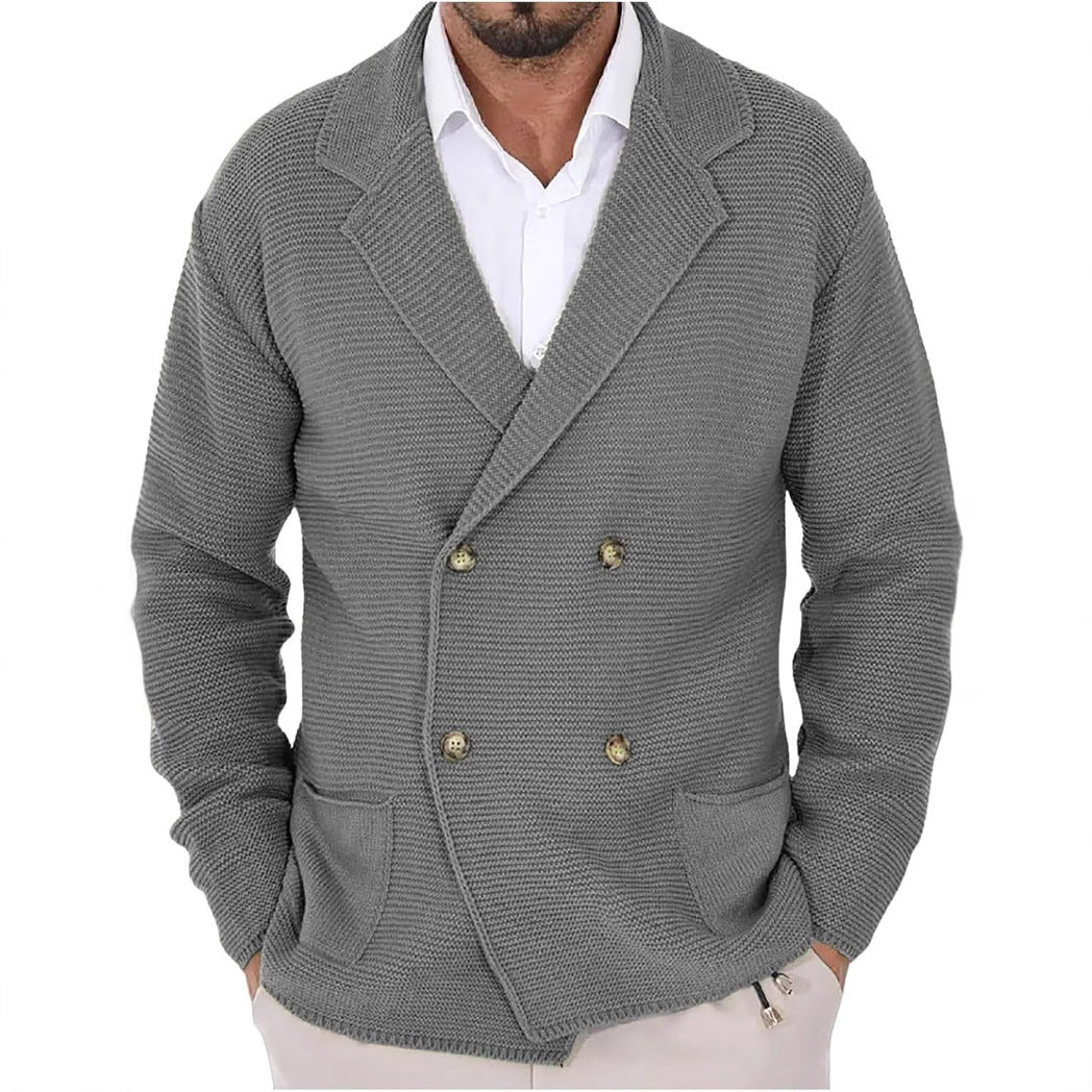Herren Strickjacke mit doppelter Knopfleiste und modernen Taschen Drune