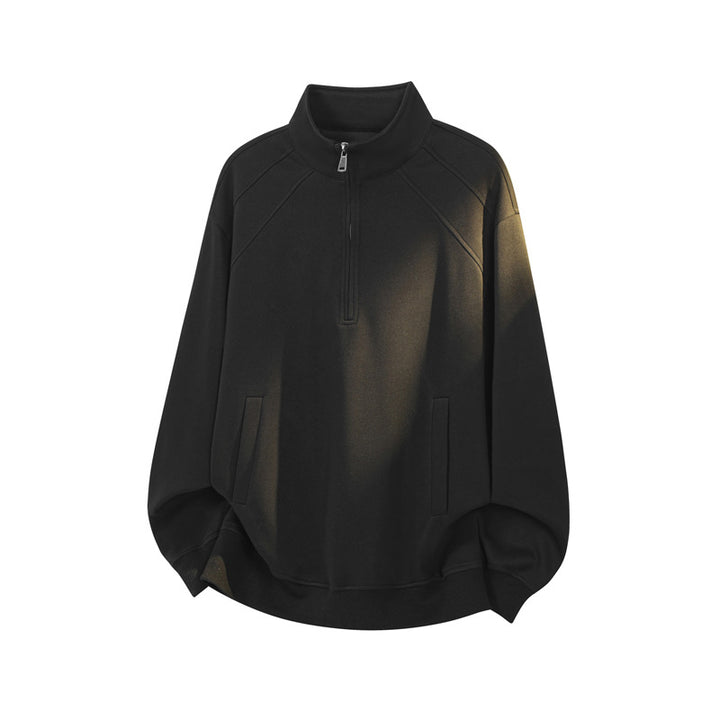 Herren Sportlicher Sweatpullover mit Stehkragen Drune