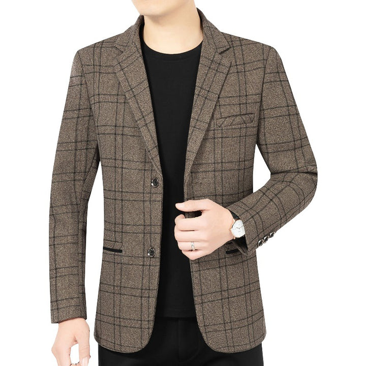 Herren Elegantes Karomuster-Sakko mit leichtem Stretch und Notch-Revers Drune