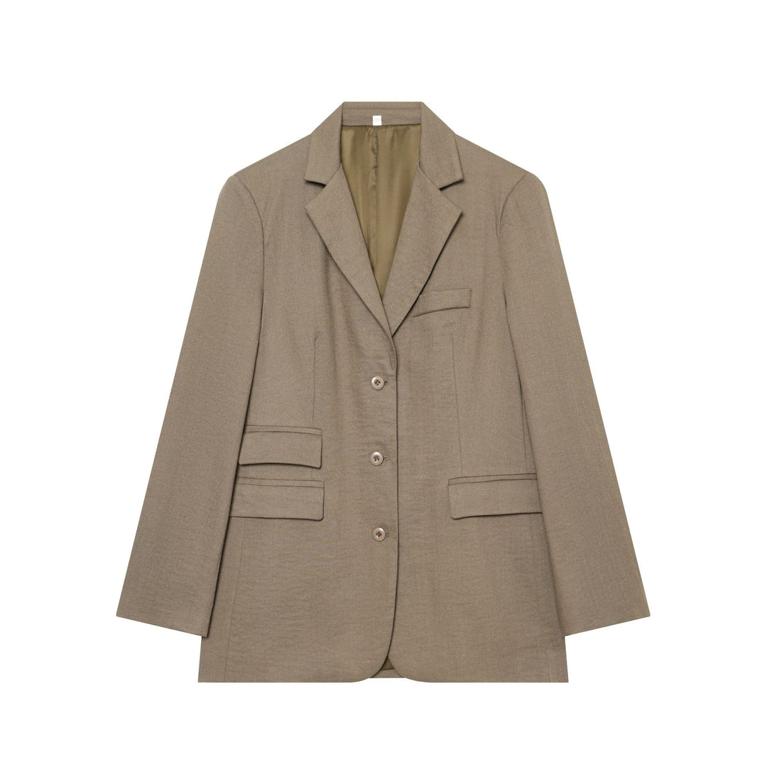Damen Kastenblazer mit Drei‑Knopf‑Verschluss, Pattentaschen und leichter Schulterpolsterung Drune