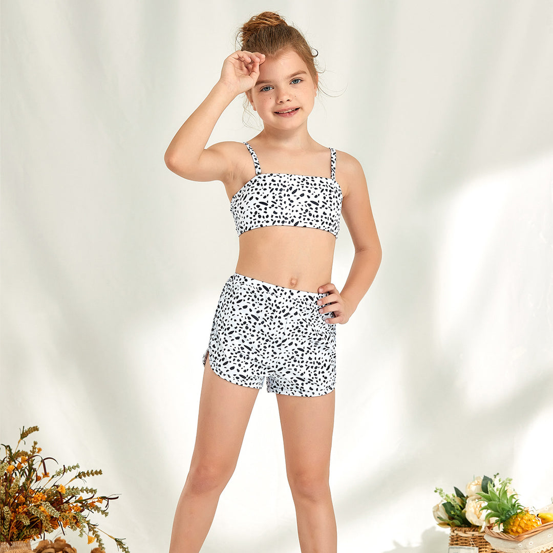 Mädchen Bikini-Set mit modischem Crop-Oberteil und hoch geschnittenen Shorts Drune