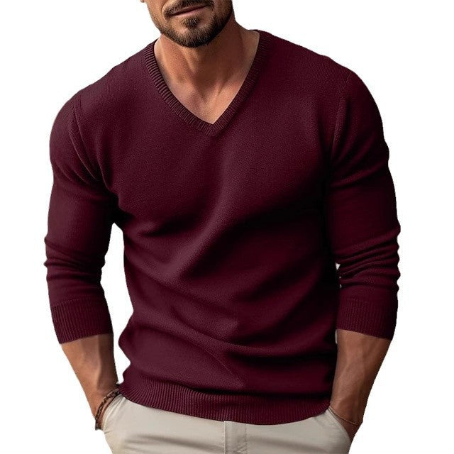 Herren eleganter V-Ausschnitt Pullover aus hochwertiger Baumwolle Drune