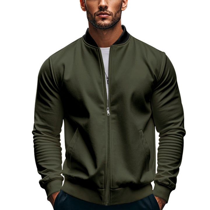 Herren sportliche Jacke mit hohem Kragen und seitlichen Eingrifftaschen Drune