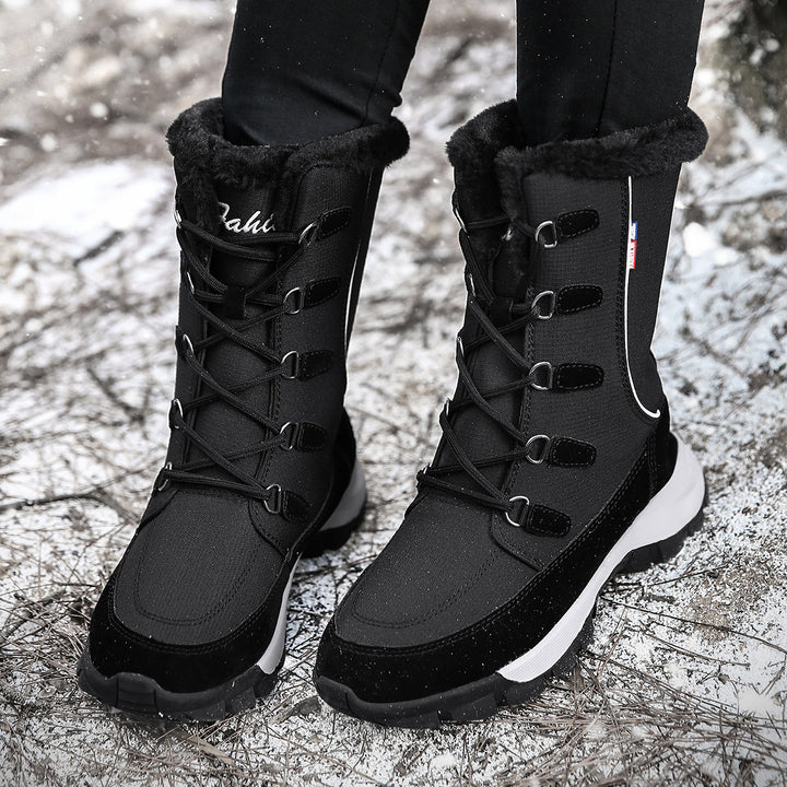 Damen isolierte Winterstiefel mit rutschfester Sohle und weichem Innenfutter Drune