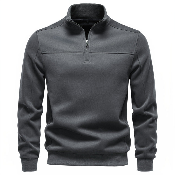 Herren Hochkragen-Sweatshirt mit Halbreißverschluss und Thermofleece-Innenfutter Drune
