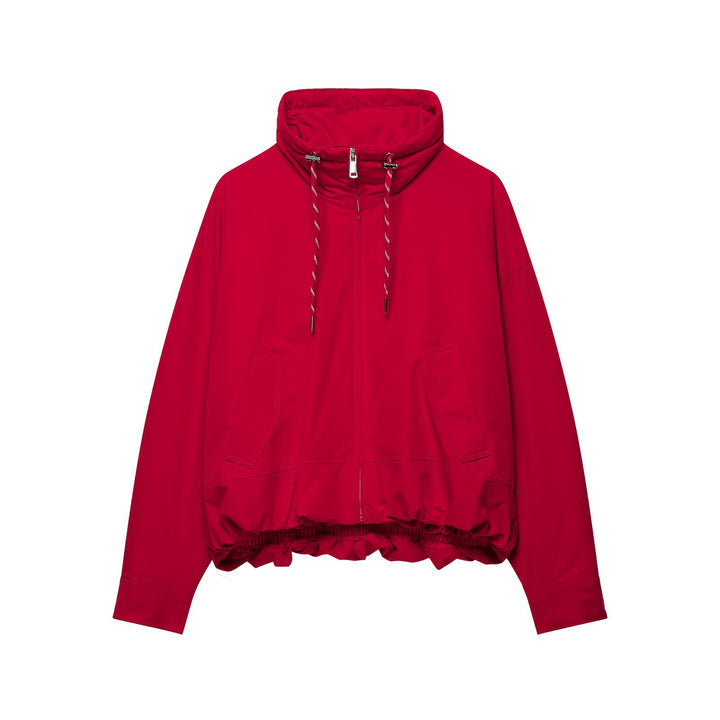 Damen Kurze Oversize-Utility-Jacke mit hohem Stehkragen, Kordelzug und elastischem Saum Drune