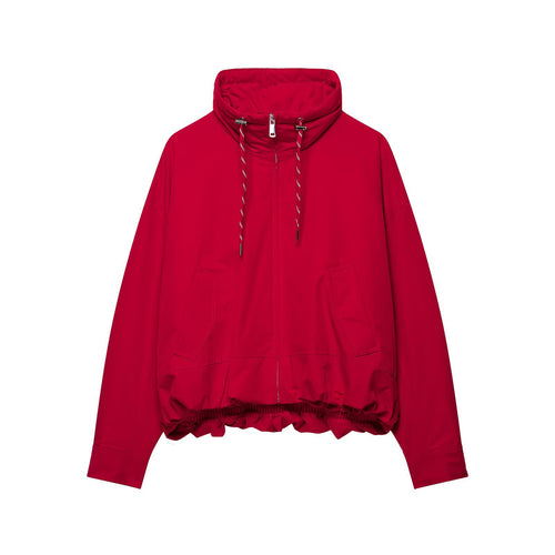 Damen Kurze Oversize-Utility-Jacke mit hohem Stehkragen, Kordelzug und elastischem Saum Drune