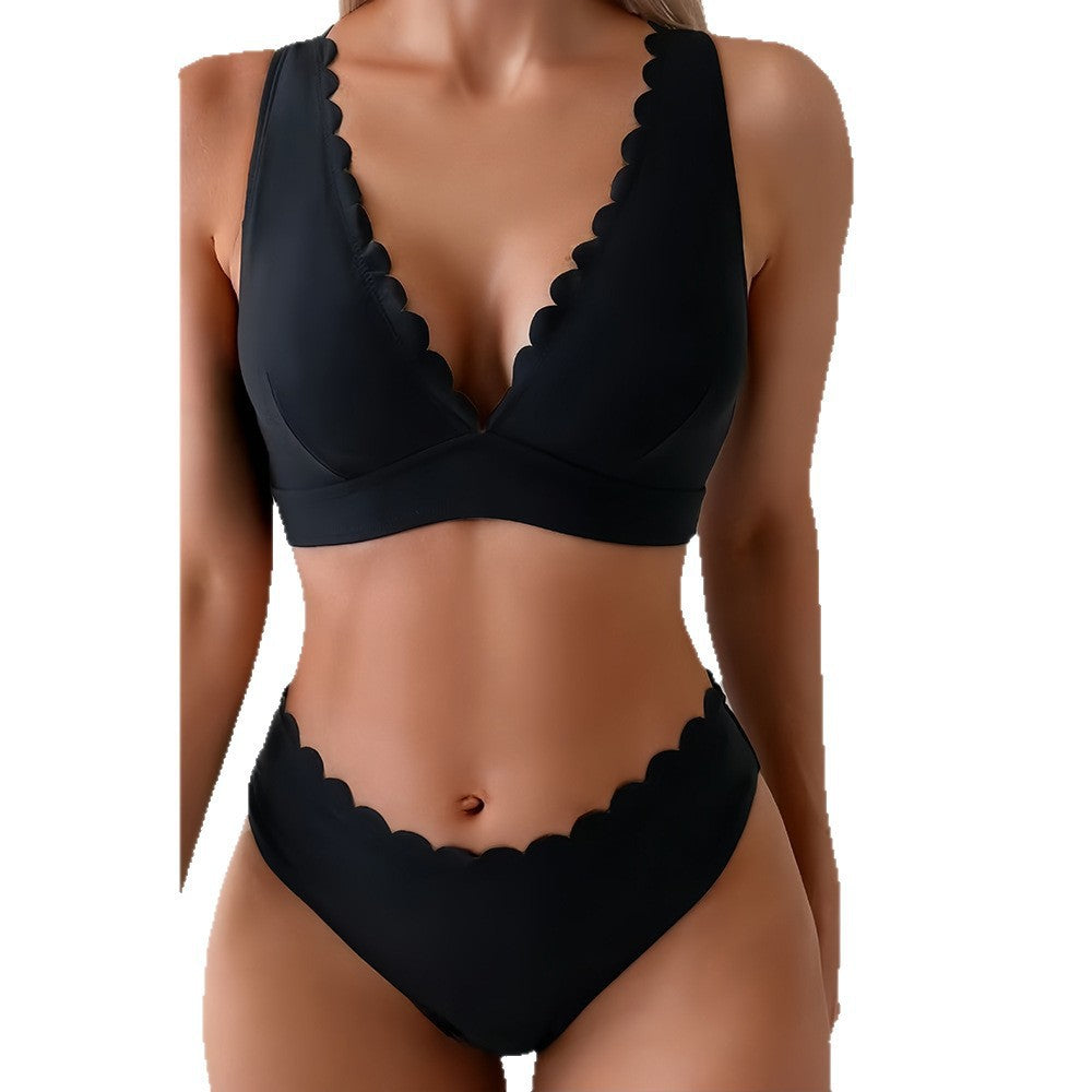 Damen Bikini mit dezentem Wellenmuster Drune