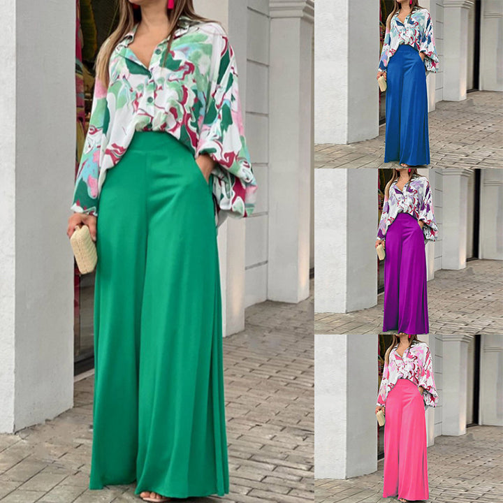 Damen Oversize Hemdbluse mit abstraktem Aquarellprint und überschnittener Schulter Drune