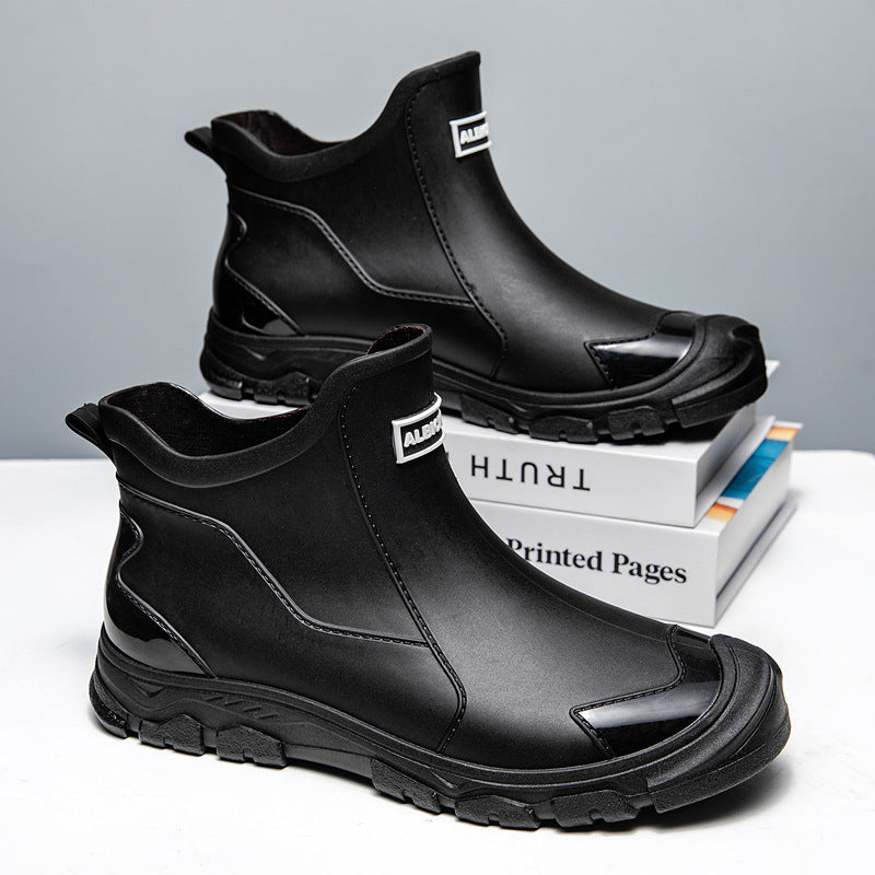 Herren Kurzschaft-Gummistiefel mit rutschfester Profilsohle und verstärkter Zehenkappe Drune