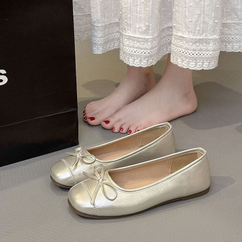Damen Ballerinas mit zartem Schleifen-Detail und weichem Innenfutter Drune