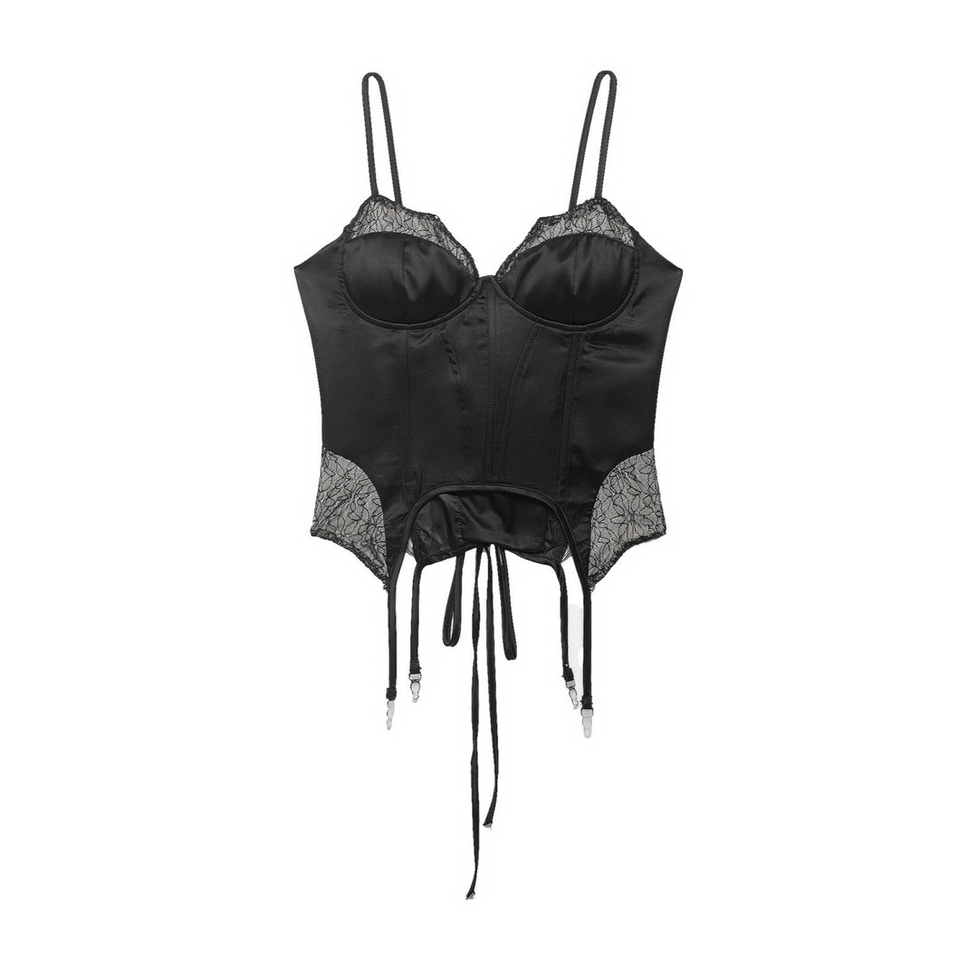 Damen Korsett Top mit zartem Spitzenbesatz und raffiniertem Schnitt Drune
