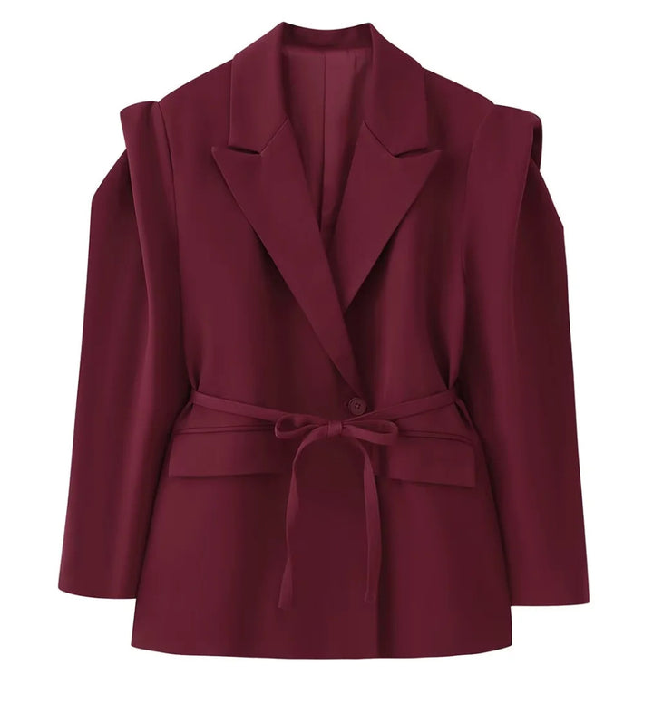 Damen 1100+ taillierter Blazer mit Tunnelzug, schmaler Kordel und Pattentaschen Drune