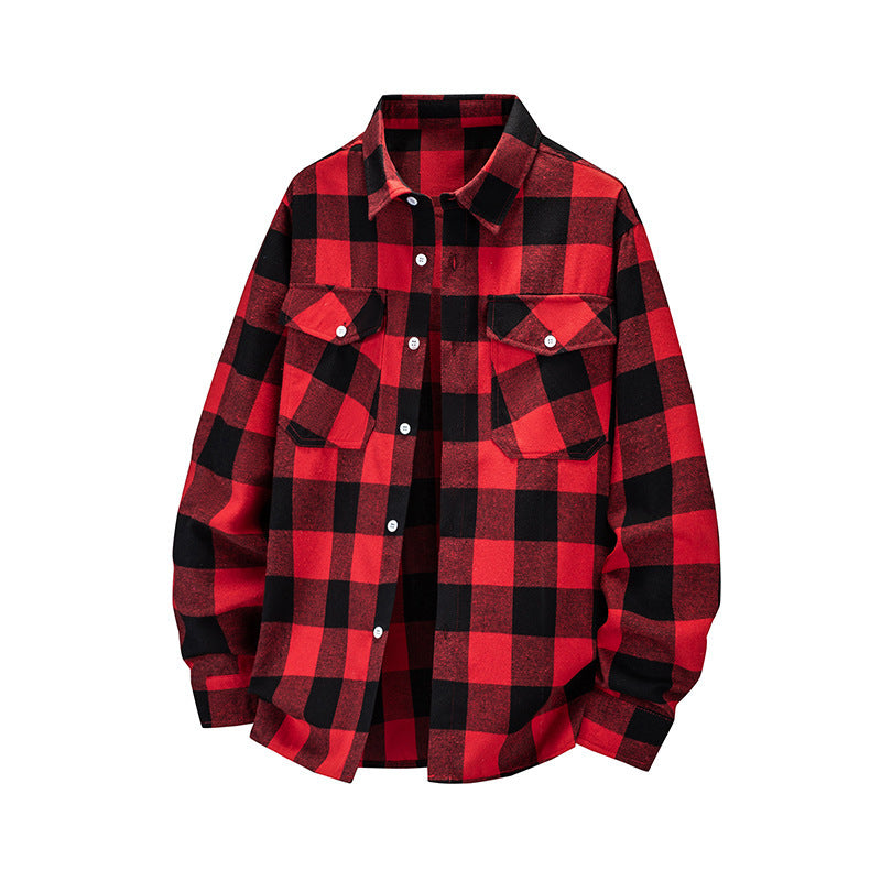 Damen Stilvolle Karomuster Hemdjacke Drune