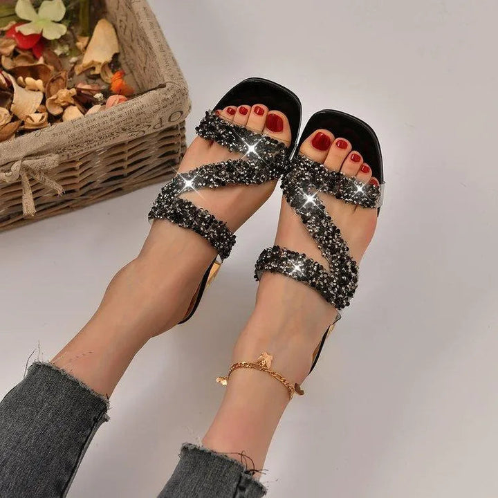 Drune | Sandalen mit Absätzen und Pailletten