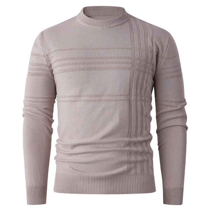 Herren nan Feinstrick-Pullover Rundhals mit geprägter Streifenstruktur und schmaler Silhouette Drune