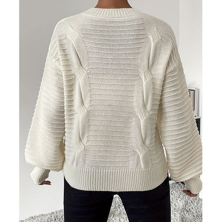 Damen Strickpullover mit Herz-Applikationen in modernes Design Drune