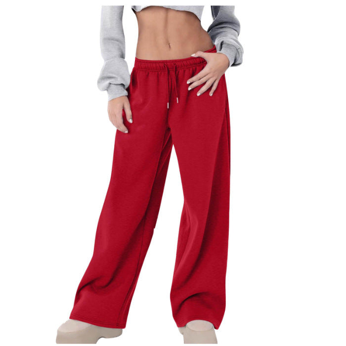 Damen nan weite High-Waist Relaxhose mit Kordelzug und verdeckten Seitentaschen Drune