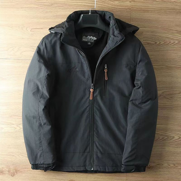 Herren Warm gefütterte Funktionsjacke mit verstellbarer Kapuze Drune