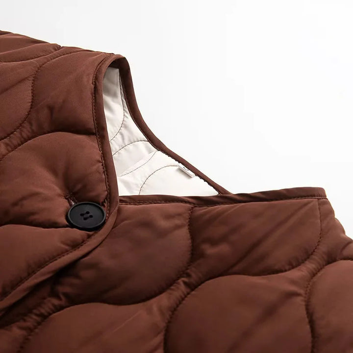 Damen nan gesteppte Übergangsjacke mit organischer Wellensteppung, Knopfleiste und eingesetzten Schrägtaschen Drune