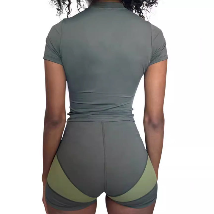 Damen sportliches Set mit kurzem Oberteil und Shorts Drune