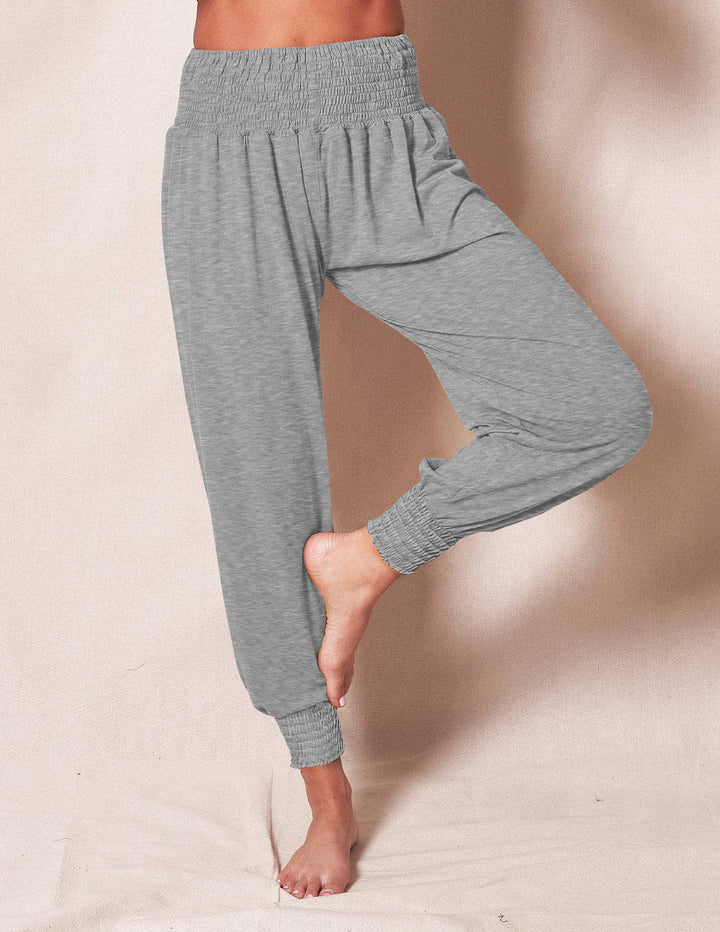 Damen luftige Freizeithose mit elastischem Bund und schmalem Saum Drune