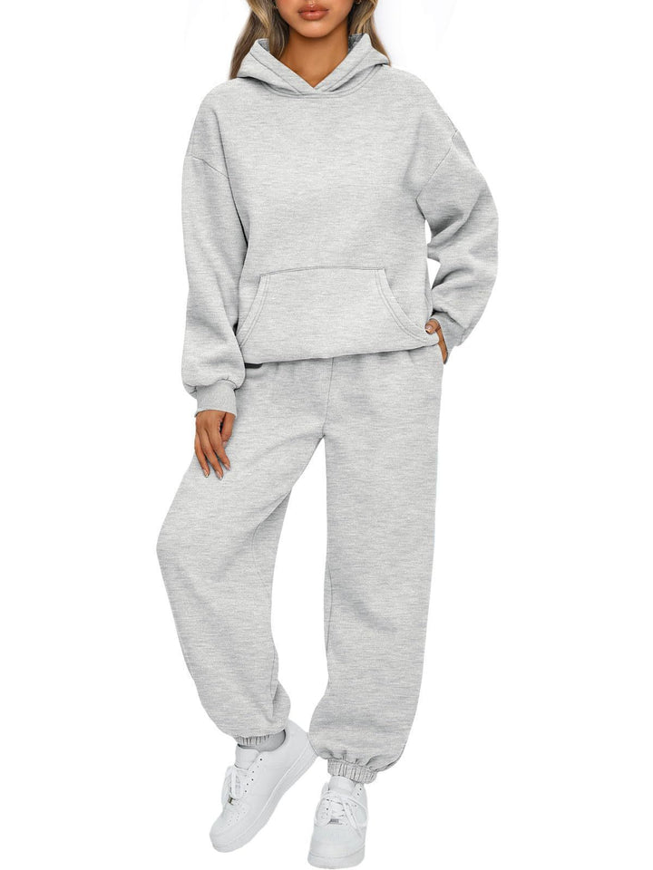 Damen nan gemütliches Oversize Hoodie und Jogginghose Set aus weicher Baumwollmischung Drune