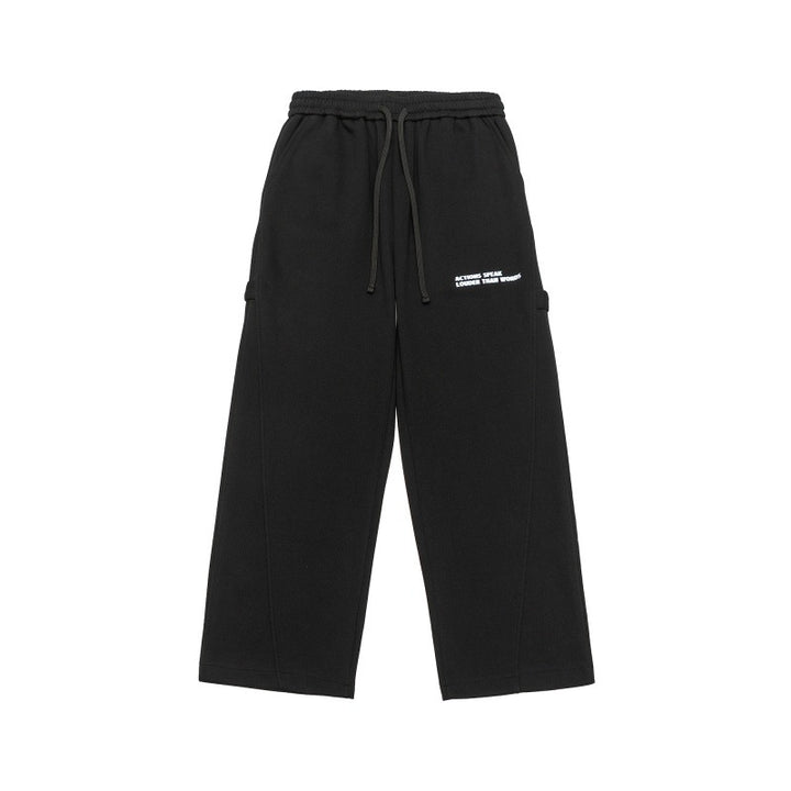 Unisex Weite Cropped-Sweathose im Cargo-Stil mit Tunnelzugbund und aufgesetzten Taschen Drune