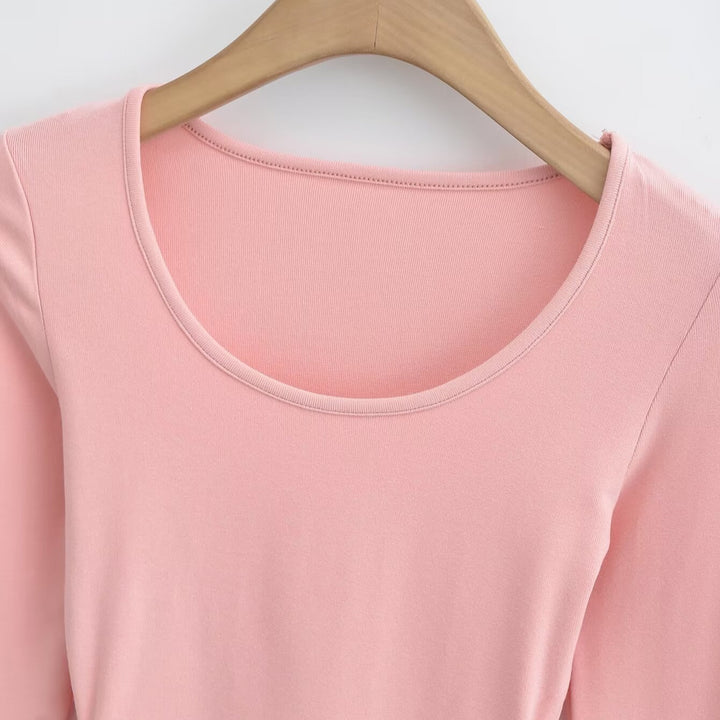 Damen Langarmshirt mit modernem Schnitt und geschwungenem Saum Drune