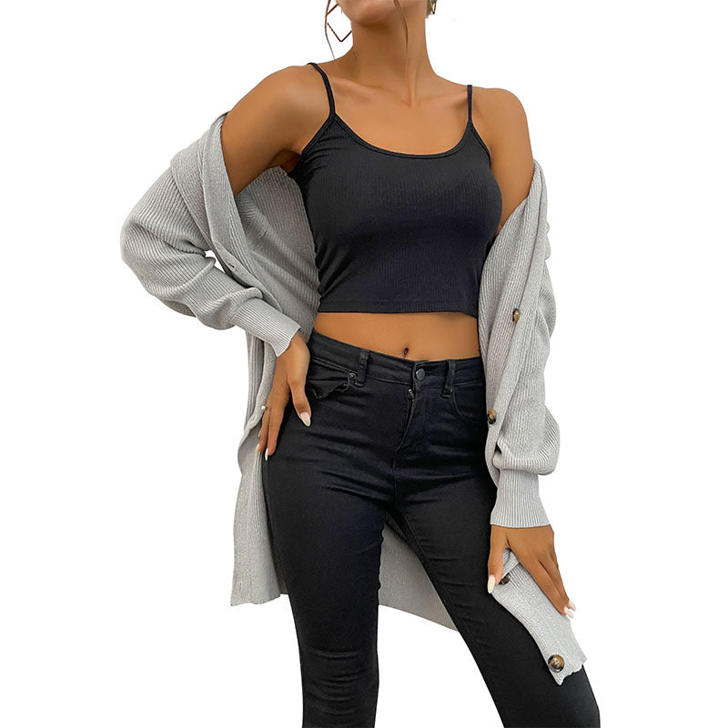 Damen Oversize Longcardigan aus weichem Feinstrick mit tiefem V‑Ausschnitt und Knopfleiste Drune
