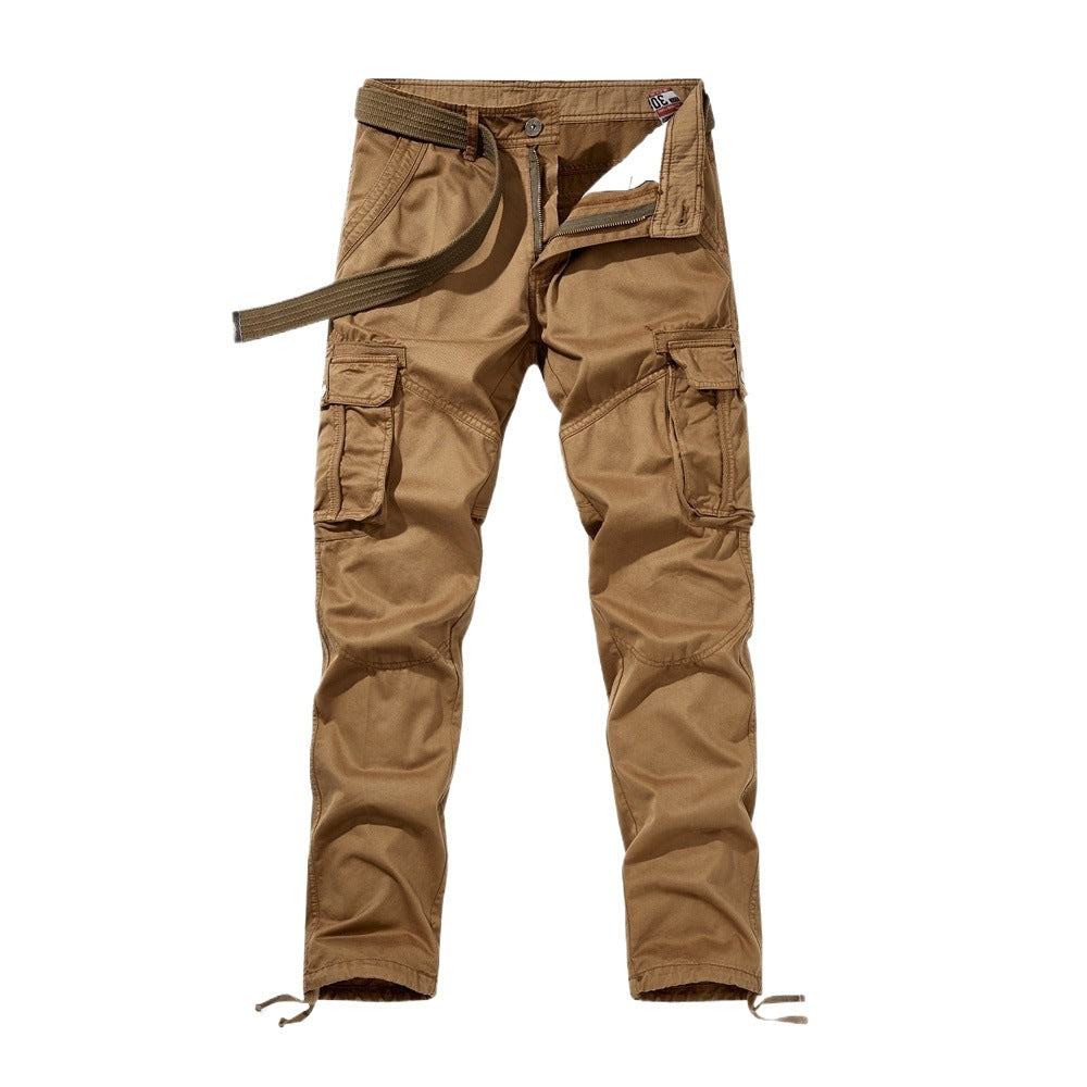 Herren Taktische Cargohose mit Knieabnähern, Mehrfachtaschen und Kordelzug Drune