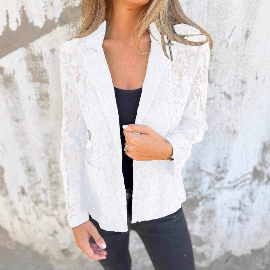 Damen Spitzenjacke mit lässigem Schnitt und eleganten Details Drune