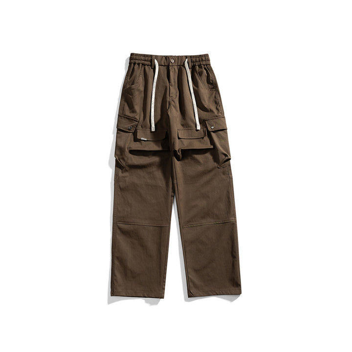 Herren Breit geschnittene Cargo-Hose mit elastischem Bund, Klappentaschen und Kniepaneelen Drune