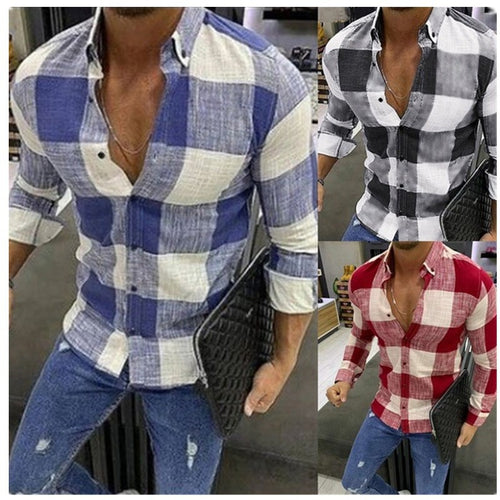 Herren Langarmhemd mit modernem Karo-Design und komfortablem Slim-Fit Schnitt Drune