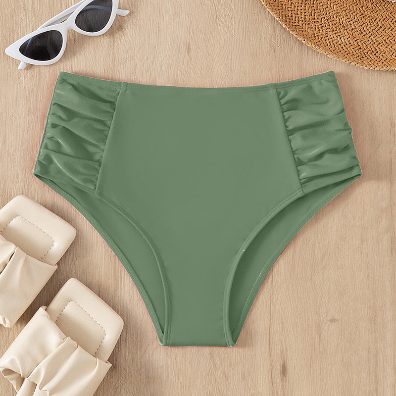Damen Hohe Taille Bikinihose mit Rüschendesign Drune