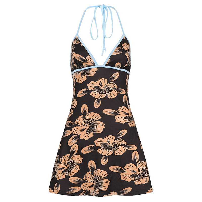 Damen Strandkleid mit elegantem Blütenmuster und lässigem Schnitt Drune