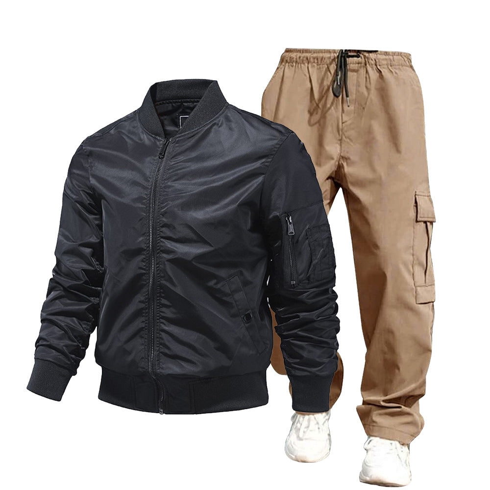 Herren urbane Bomberjacke und Cargo-Hosen Set Drune