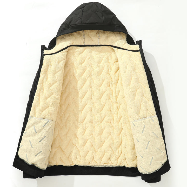 Herren Steppjacke mit Kapuze und extraweichem Teddy-Innenfutter Drune