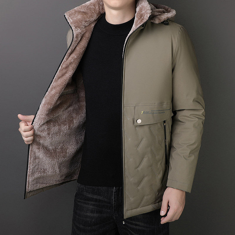 Herren Thermo-Parka mit Teddyfutter und Kapuze Drune