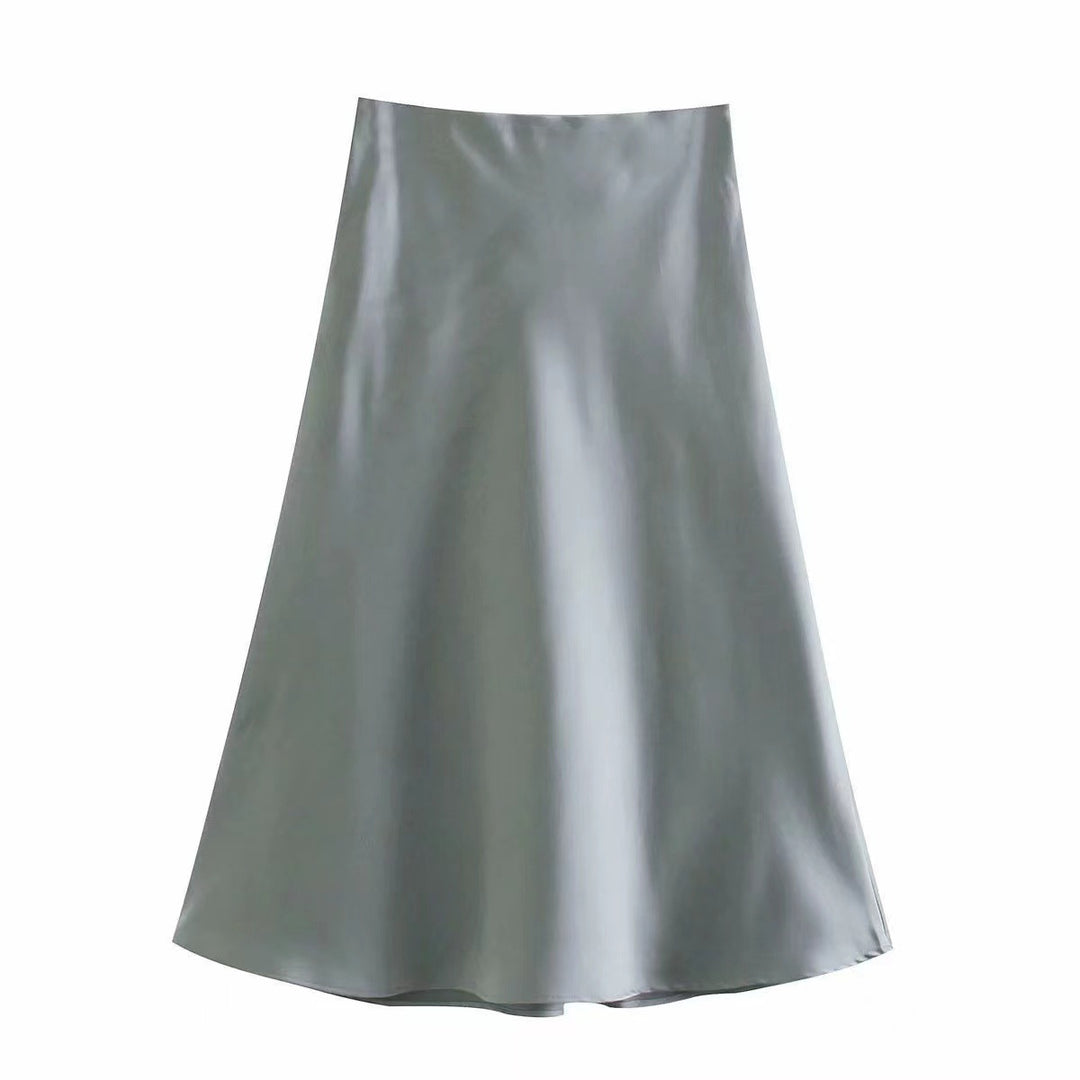 Damen Maxi-Rock aus fließendem Stoff mit elegantem Fall Drune