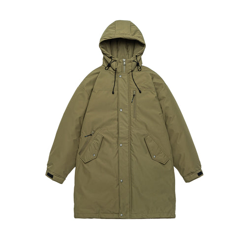 Herren Warmer winddichter Parka mit Kapuze, Steppfutter und Fronttaschen Drune